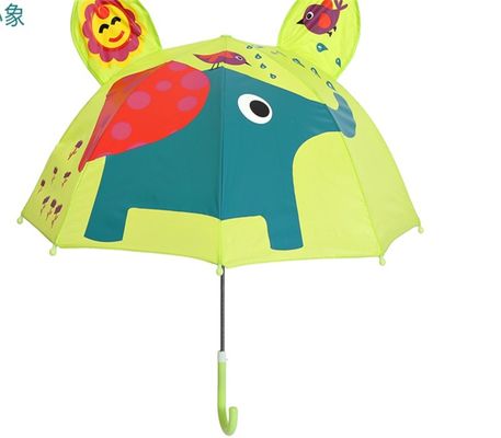 Diametro aperto 90cm 19 pollici 8K 190T Pongee Bambini ombrello con orecchie personalizzato e carino