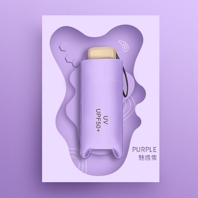 Stampa del logo del cliente Ombrello pieghevole Protezione UV Chiara ombrello solare Five Fold Mini