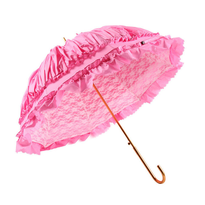 8K costole in acciaio semi-automatici ombrelloni in pizzo da principessa per donne colore rosa Logo personalizzato