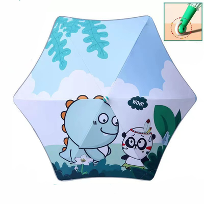 Carino ombrello per bambini cartoni animati con manico lungo e caratteristica di pattinaggio automatico a rulli