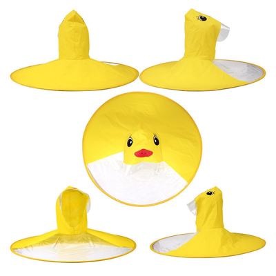 Stampa logo personalizzata UFO Poncho trasparente impermeabile per bambini adulti Gruppo di età