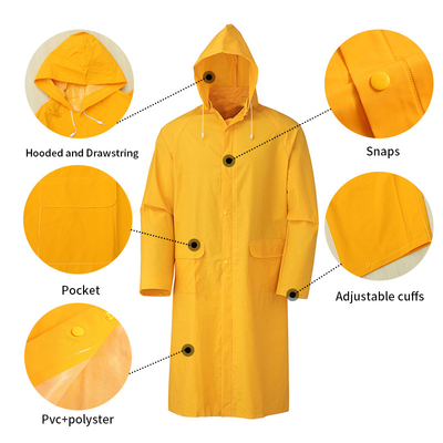 OXFORD CLOTH abbigliamento a misura impermeabile spessore pesante PVC poliestere per adulti giallo impermeabile