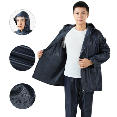 Logo personalizzato Work Rain Coat Giacca impermeabile da uomo per tutte le stagioni Abito da pioggia in due pezzi