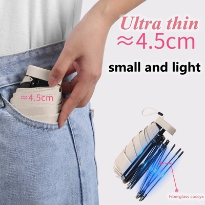 X503 Miniombrello ultraleggero portatile a sei pieghe per protezione e portabilità UV
