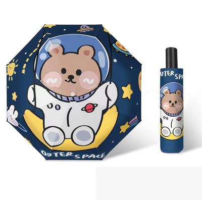 Astronauta cartone animato ombrello automatico per bambini per scuola elementare e asilo