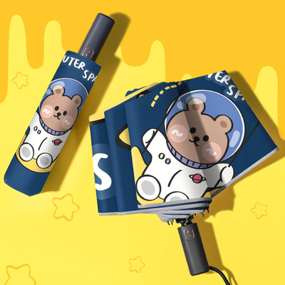 Astronauta cartone animato ombrello automatico per bambini per scuola elementare e asilo