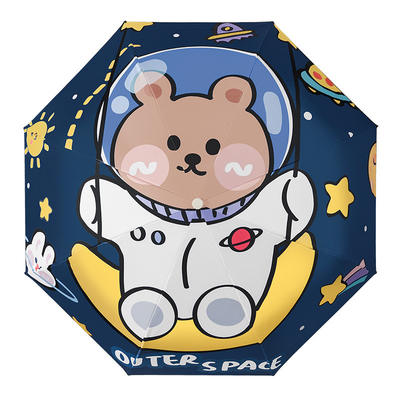 Astronauta cartone animato ombrello automatico per bambini per scuola elementare e asilo