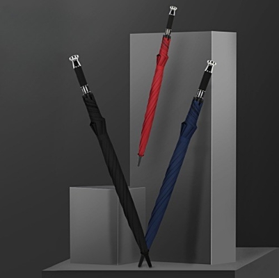190T Pongee Golf Straight Pole Umbrella per la pioggia e il sole