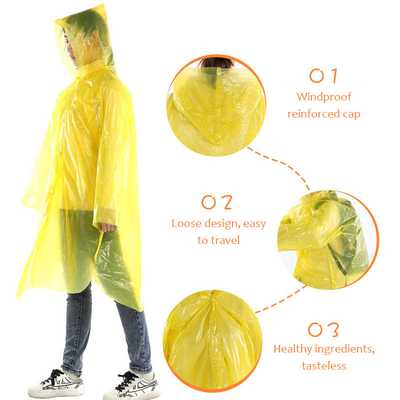 Adulti Glam Design stile impermeabile trasparente lunghissimo poncho a cappuccio usa e getta