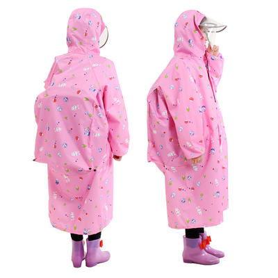 Cappotto da pioggia trasparente lungo Cappotto da pioggia per bambini a due cerniere con poncho a un pezzo