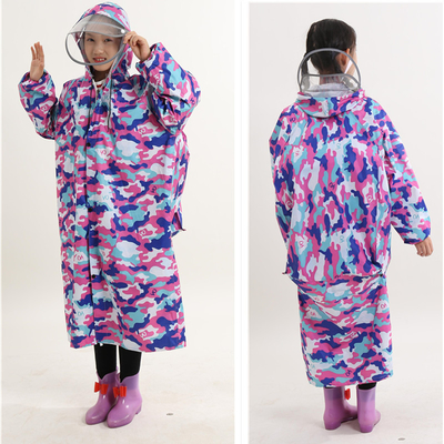 Cappotto da pioggia trasparente lungo Cappotto da pioggia per bambini a due cerniere con poncho a un pezzo