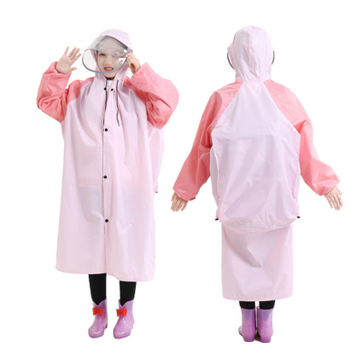 Cappotto da pioggia trasparente lungo Cappotto da pioggia per bambini a due cerniere con poncho a un pezzo