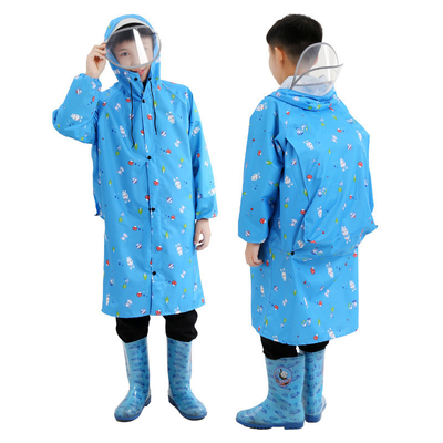 Cappotto da pioggia trasparente lungo Cappotto da pioggia per bambini a due cerniere con poncho a un pezzo