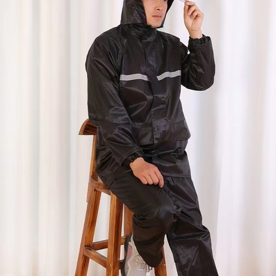 Mantello da pioggia da uomo in PVC con rivestimento in poliestere di nylon blu nero personalizzato per motocicli
