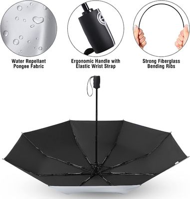 Poliestere UPF 50 Windproof Protezione solare Parasole da viaggio 46&quot; Rivestimento d'argento Parasole auto