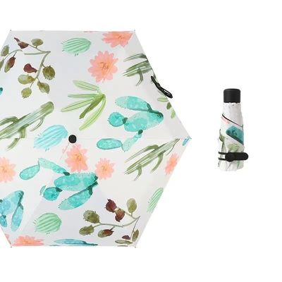 Copertina metallica dorata ombrello Diy stile giapponese e coreano 5 volte Mini tasca UV