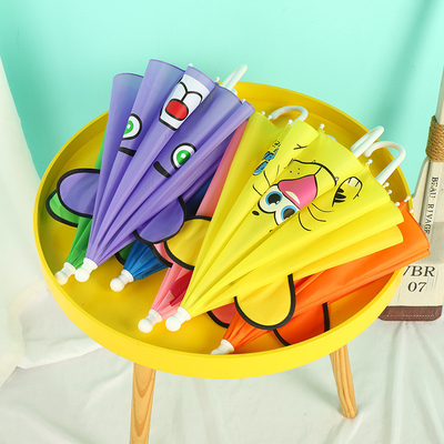 Ombrello per bambini a manico lungo per l'asilo ombrello in materiale Pongee 190T