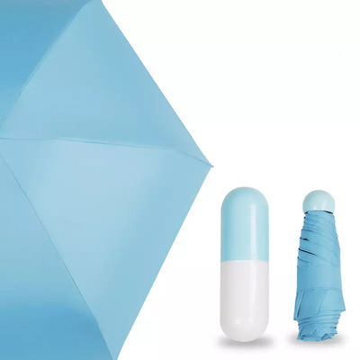 Capsula di protezione UV a cinque pieghe tascabile Super ombrello minuscolo con stampa a piastra completa