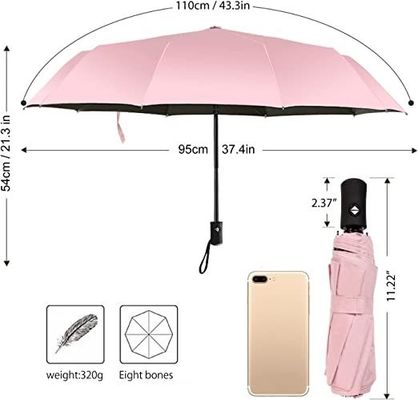 Metal Shaft Rosa ombrello da viaggio per donne ombrello da sole leggero apertura automatica