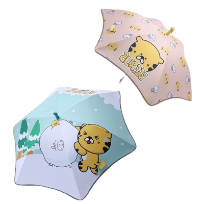 Ombrello per bambini Protezione UV cartoni animati Umbrello solare rotondo sicuro per l'asilo