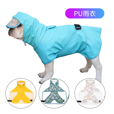 Poncho stile impermeabile riflettente impermeabile per cani con apertura dell'imbracatura e tasca del sacchetto di cacca