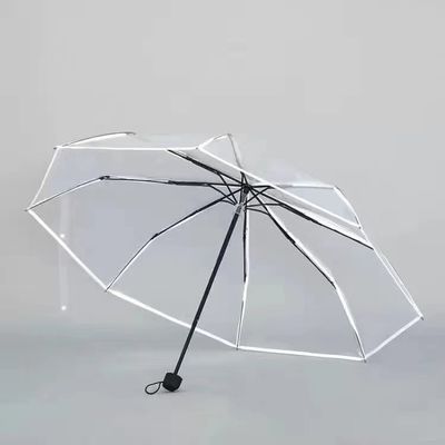 Femminile Piccolo Parasole Fresco Tre Pieghevole Umbrella 2023 Arcobaleno Trasparente 21 Pollici*8k