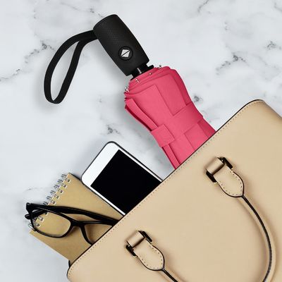 23 pollici * 10k Rosa in polvere colore falso doppio tetto ombrello da viaggio per una facile manipolazione