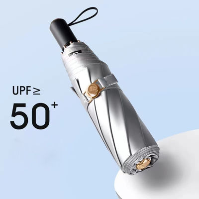 Prodotto pubblicitario ombrello articolo colori colla ombrello 3 pieghevole argento titanio protezione UV