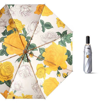 Prodotto pubblicitario ombrello articolo colori colla ombrello 3 pieghevole argento titanio protezione UV