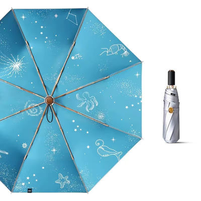 Prodotto pubblicitario ombrello articolo colori colla ombrello 3 pieghevole argento titanio protezione UV