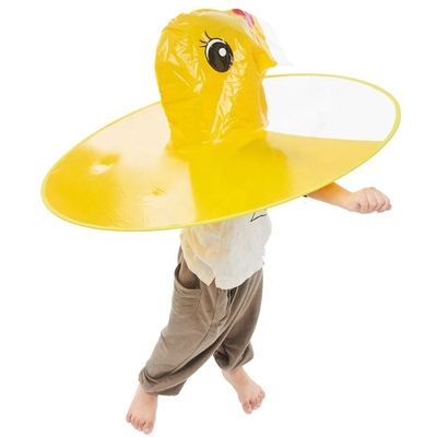 Manico a forma di UFO Mantello da pioggia per bambini Poncho trasparente impermeabile per il divertimento all'aperto