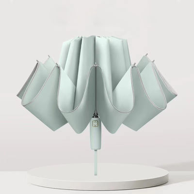 Acciaio metallo 10K inverso Sombrinha a prova di vento ombrello regalo aziendale set logo personalizzato