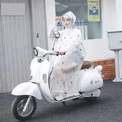 Bicicletta elettrica femminile a batteria singola con cappotto da pioggia lungo corpo e design a prova di tempesta