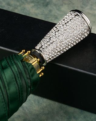 Controllo manuale Maniglia di inserimento a diamante 3 colpi ombrello ombrelli da pioggia unici per donne