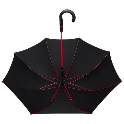 Disegnatore di lusso Sport manico fornitura esclusiva Rosso ombrello da golf in fibra di vetro per adulti