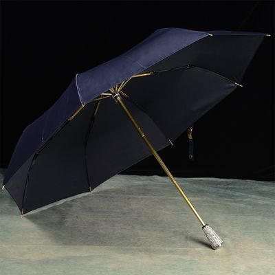 Controllo manuale Maniglia di inserimento a diamante 3 colpi ombrello ombrelli da pioggia unici per donne