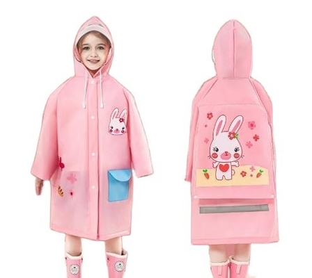 Cappotto da pioggia da un pezzo per bambini in tessuto EVA 100% ideale per viaggi e attività all'aria aperta