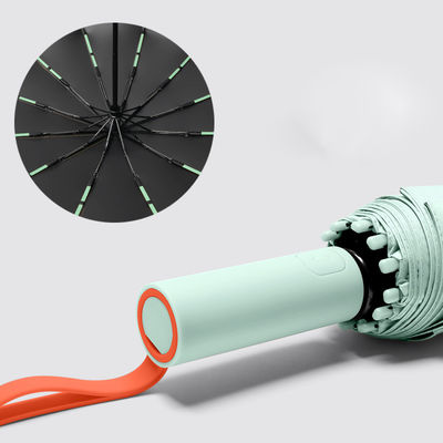 Protezione UV 72 costole 3 ombrelloni pieghevoli con colori contrastanti e logo personalizzato