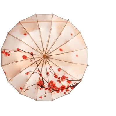 190T Pongee Trefold Manual Sun Umbrella per la protezione UV e stampa Logo pubblicitario
