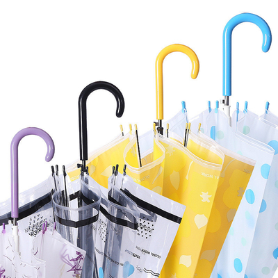 Parasole trasparente a otto ossa fredda a manico lungo, design automatico per bambini