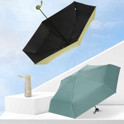 Ombrello a cinque pieghe ombrello solare per donna ombrello trasparente portatile ombrello vinile ombrello capsula solare