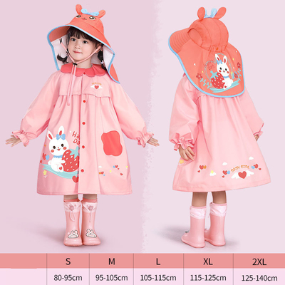 Mantello da pioggia per bambini con design di borsa scolastica in stile cappuccio in Treasure Kindergarten