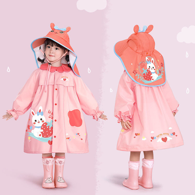 Mantello da pioggia per bambini con design di borsa scolastica in stile cappuccio in Treasure Kindergarten