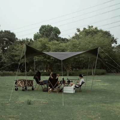 Tenda per campeggio a tela in alluminio UPF 50 Canopy Rifugio solare Portatile Grande spiaggia da picnic