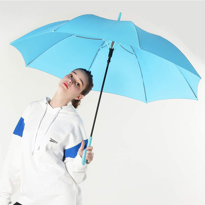 Full Fiber Customized Integrated Bending Handle Golf Umbrella Pubblicità aperta automatica