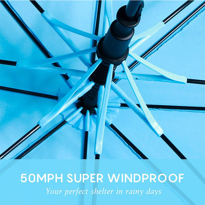 Full Fiber Customized Integrated Bending Handle Golf Umbrella Pubblicità aperta automatica