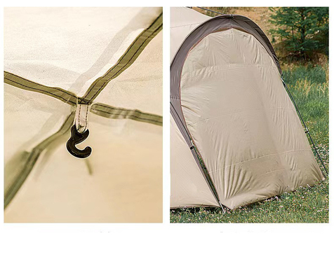Tenda da campeggio di lusso per famiglie all'aperto impermeabile con caminiera a cintura e dimensioni extra grandi
