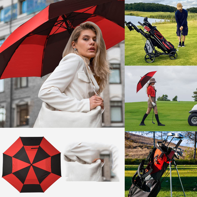 Logo personalizzato 8-Bone Automatic Double-Layer Golf Ombrello Maschile per Giorni Tempestosi