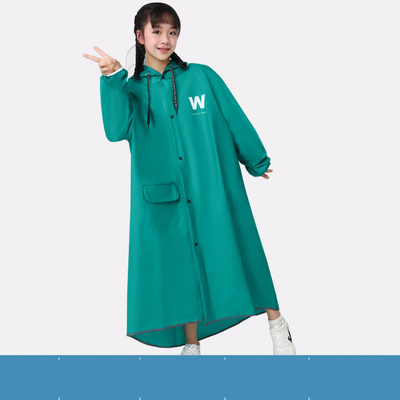 Viaggio scolastico Abbigliamento da pioggia Poncho con cerniera a grande bordo con striscia riflettente e design impermeabile