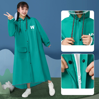 Viaggio scolastico Abbigliamento da pioggia Poncho con cerniera a grande bordo con striscia riflettente e design impermeabile